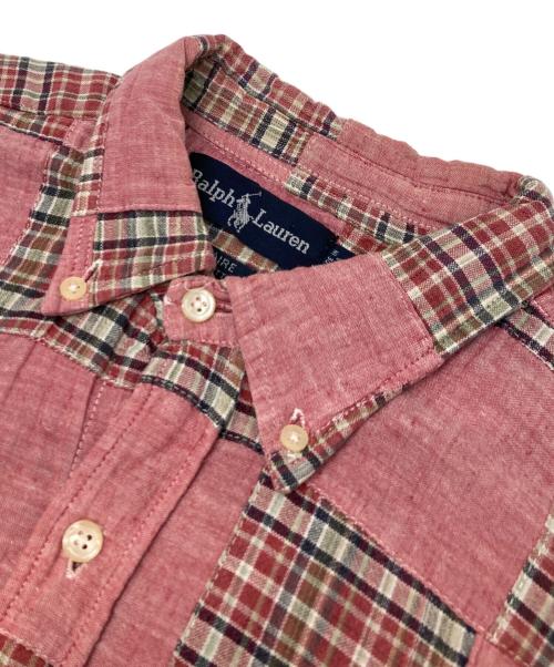 RALPH LAUREN（ラルフローレン）RALPH LAUREN (ラルフローレン) パッチワークシャツ ピンク サイズ:Lの古着・服飾アイテム