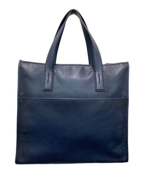 TOD'S（トッズ）TOD'S (トッズ) ダブルストライプトートバッグ ネイビーの古着・服飾アイテム