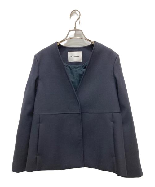 JIL SANDER（ジルサンダー）JIL SANDER (ジルサンダー) ノーカラージャケット ネイビー サイズ:34の古着・服飾アイテム