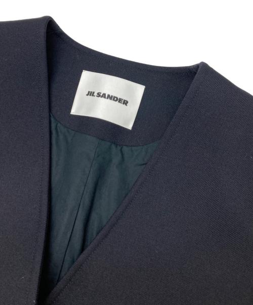 JIL SANDER（ジルサンダー）JIL SANDER (ジルサンダー) ノーカラージャケット ネイビー サイズ:34の古着・服飾アイテム