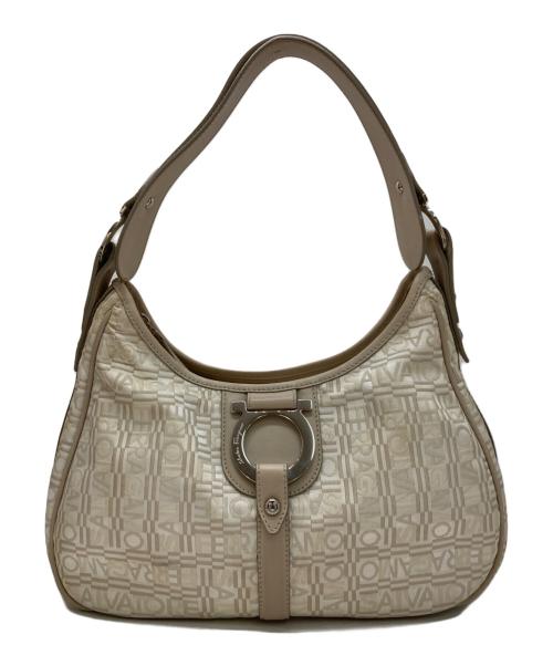 Salvatore Ferragamo（サルヴァトーレ フェラガモ）Salvatore Ferragamo (サルヴァトーレ フェラガモ) ガンチーニワンショルダーバッグ ベージュの古着・服飾アイテム