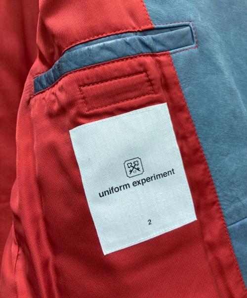 uniform experiment（ユニフォームエクスペリメント）uniform experiment (ユニフォームエクスペリメント) ダブルライダースジャケット ブルー サイズ:2の古着・服飾アイテム