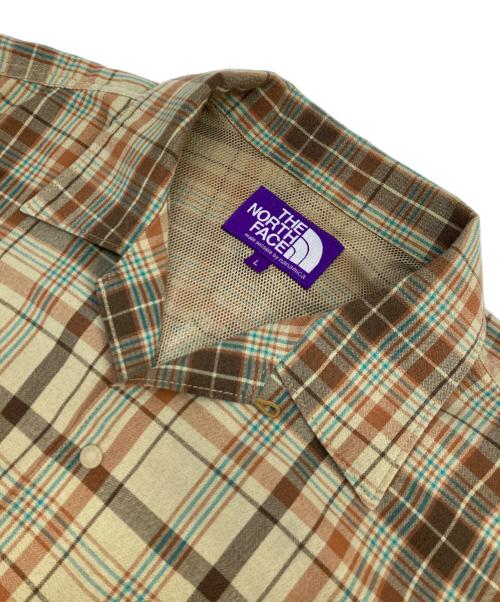 THE NORTHFACE PURPLELABEL（ザ・ノースフェイス パープルレーベル）THE NORTHFACE PURPLELABEL (ザ・ノースフェイス パープルレーベル) Madras Field H/S Shirt ベージュ サイズ:Lの古着・服飾アイテム
