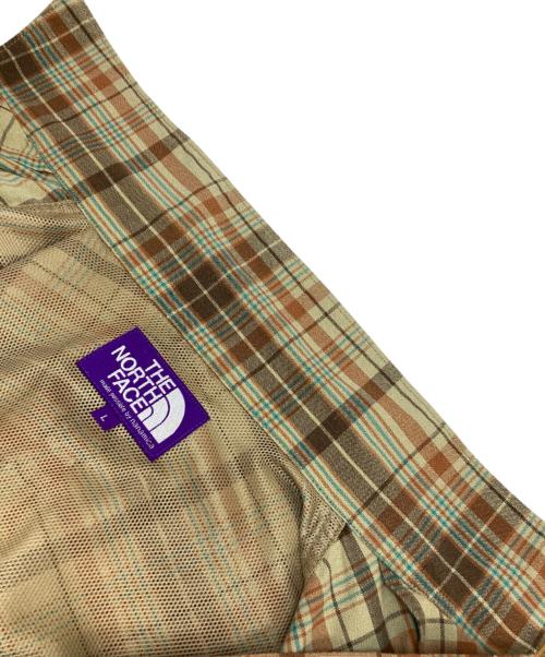 THE NORTHFACE PURPLELABEL（ザ・ノースフェイス パープルレーベル）THE NORTHFACE PURPLELABEL (ザ・ノースフェイス パープルレーベル) Madras Field H/S Shirt ベージュ サイズ:Lの古着・服飾アイテム