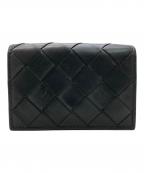 BOTTEGA VENETAボッテガベネタ）の古着「カーフスキン 三つ折り財布」｜ブラック