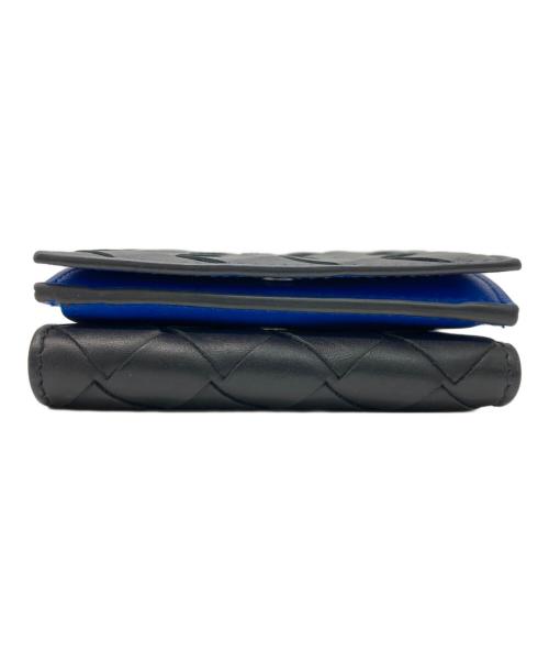 BOTTEGA VENETA（ボッテガベネタ）BOTTEGA VENETA (ボッテガベネタ) カーフスキン 三つ折り財布 ブラックの古着・服飾アイテム