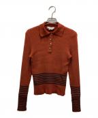 CELINEセリーヌ）の古着「ウールニットポロシャツ」｜ブラウン