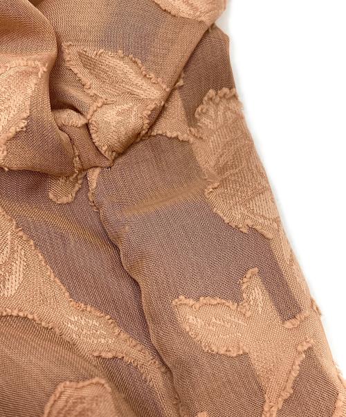 sahara（サハラ）sahara (サハラ) Sheer Jacquard Docking Dress ワインレッド サイズ:不明（実寸参照）の古着・服飾アイテム