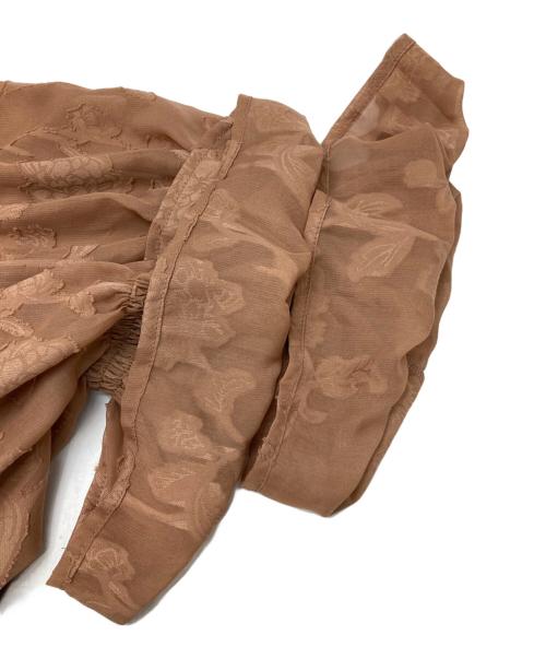 sahara（サハラ）sahara (サハラ) Sheer Jacquard Docking Dress ワインレッド サイズ:不明（実寸参照）の古着・服飾アイテム