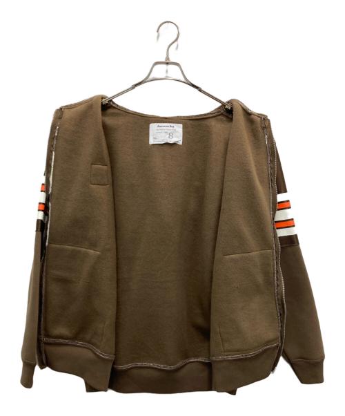 AWESOME BOY（オーサムボーイ）AWESOME BOY (オーサムボーイ) リメイクジップパーカー ブラウン サイズ:不明（実寸参照）の古着・服飾アイテム