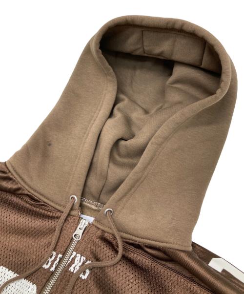 AWESOME BOY（オーサムボーイ）AWESOME BOY (オーサムボーイ) リメイクジップパーカー ブラウン サイズ:不明（実寸参照）の古着・服飾アイテム