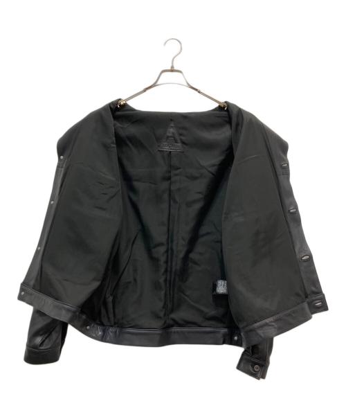 A LEATHER（ア レザー）A LEATHER (ア レザー) HUMONGOUS TRUCKER JACKET ブラック サイズ:ONEの古着・服飾アイテム