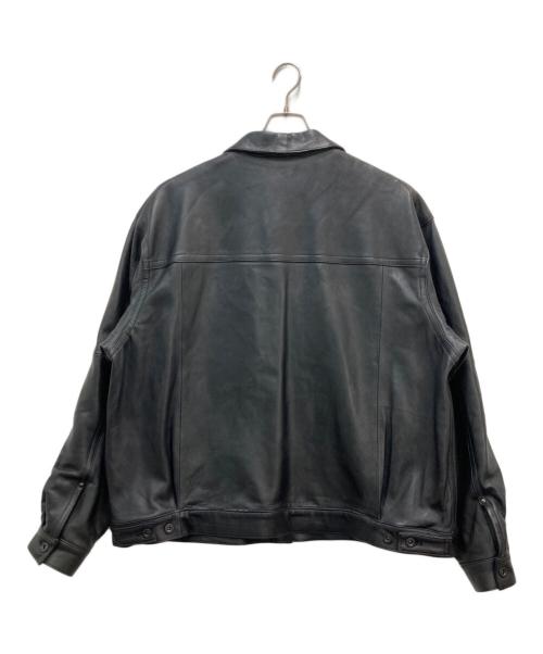 A LEATHER（ア レザー）A LEATHER (ア レザー) HUMONGOUS TRUCKER JACKET ブラック サイズ:ONEの古着・服飾アイテム