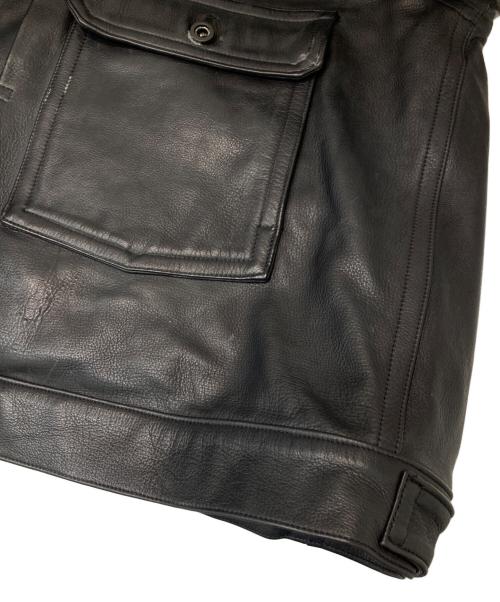 A LEATHER（ア レザー）A LEATHER (ア レザー) HUMONGOUS TRUCKER JACKET ブラック サイズ:ONEの古着・服飾アイテム