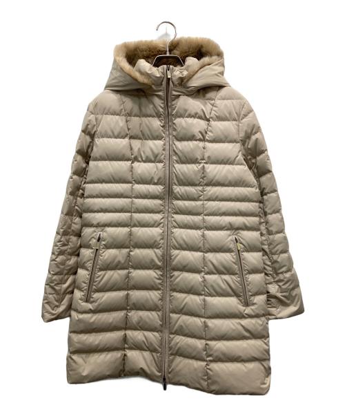 Aquascutum（アクアスキュータム）Aquascutum (アクアスキュータム) 2wayロングダウンコート ベージュ サイズ:8の古着・服飾アイテム