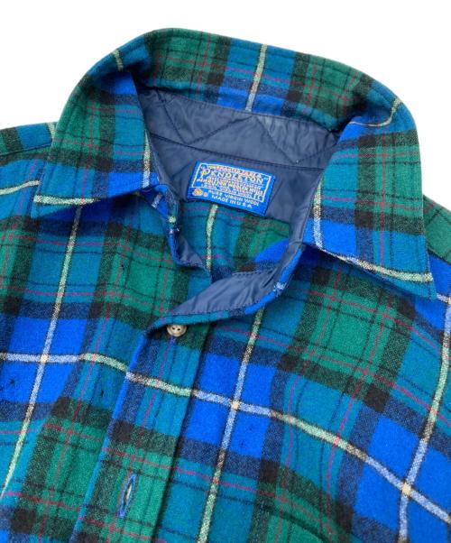 PENDLETON（ペンドルトン）PENDLETON (ペンドルトン) ウールチェックシャツ ブルー×グリーン サイズ:Lの古着・服飾アイテム