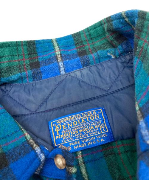 PENDLETON（ペンドルトン）PENDLETON (ペンドルトン) ウールチェックシャツ ブルー×グリーン サイズ:Lの古着・服飾アイテム