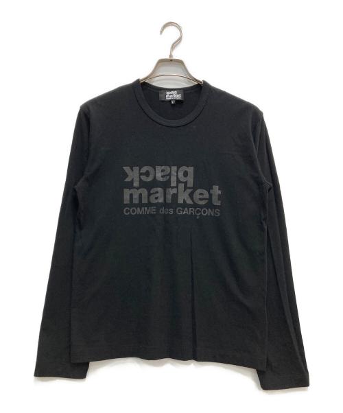 black market commde des garcons（ブラックマーケットコムデギャルソン）black market commde des garcons (ブラックマーケットコムデギャルソン) プリントカットソー ブラック サイズ:Lの古着・服飾アイテム