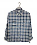 TOWN CRAFTタウンクラフト）の古着「復刻オンブレチェックシャツ」｜ブルー