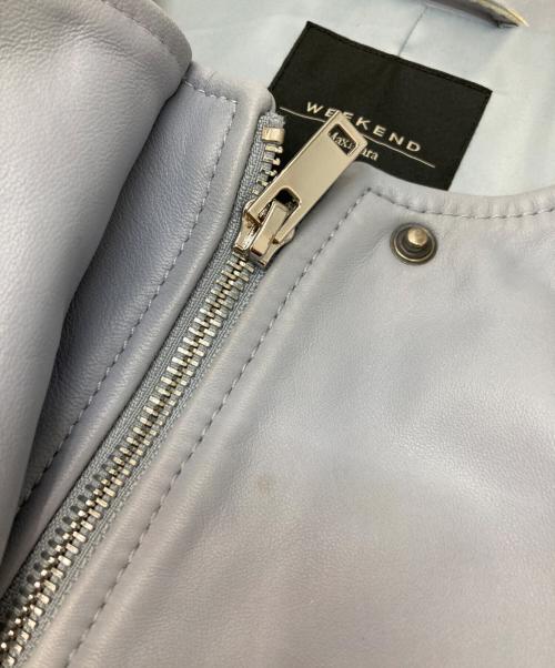 WEEKEND Max Mara（ウィークエンド マックスマーラ）Weekend Max Mara (ウィークエンド マックスマーラ) ラムレザージャケット ブルー サイズ:44の古着・服飾アイテム