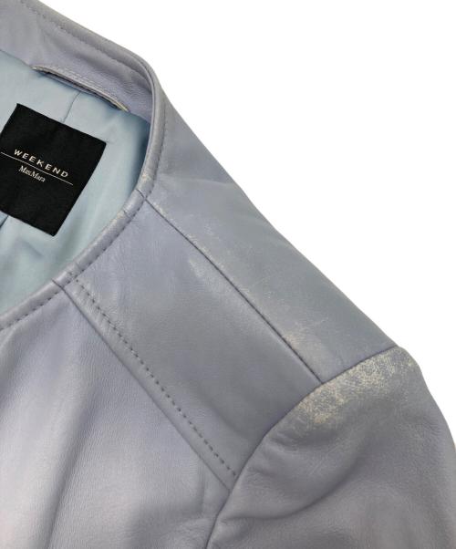 WEEKEND Max Mara（ウィークエンド マックスマーラ）Weekend Max Mara (ウィークエンド マックスマーラ) ラムレザージャケット ブルー サイズ:44の古着・服飾アイテム