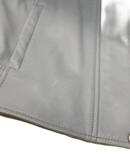 WEEKEND Max Mara（ウィークエンド マックスマーラ）Weekend Max Mara (ウィークエンド マックスマーラ) ラムレザージャケット ブルー サイズ:44の古着・服飾アイテム