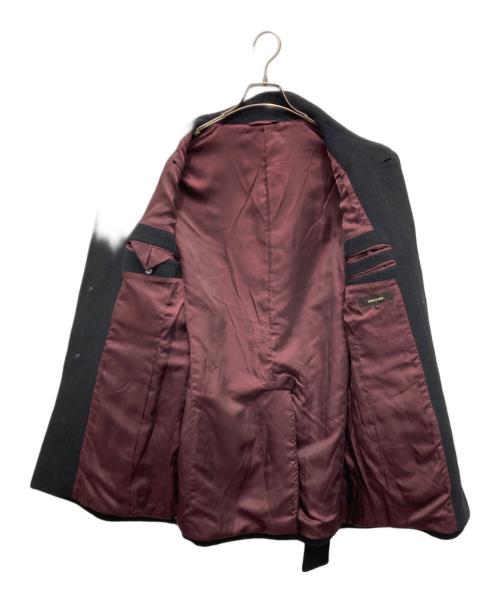 COMME CA MEN（コムサ・メン）COMME CA MEN (コムサ・メン) アンゴラビーバー イタリアンカラーコート ブラック サイズ:Sの古着・服飾アイテム