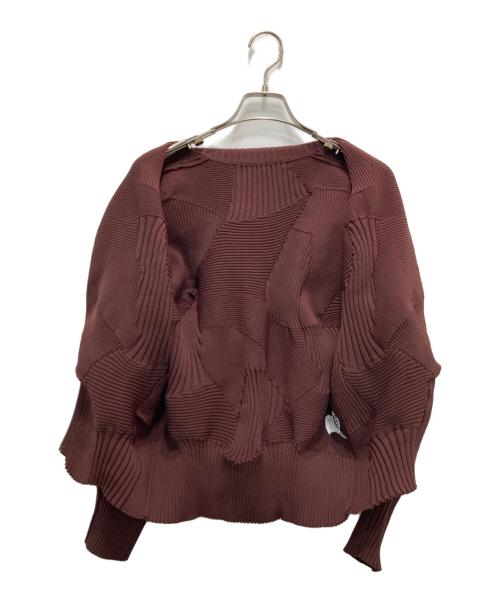 ISSEY MIYAKE（イッセイミヤケ）ISSEY MIYAKE (イッセイミヤケ) ジップアッププリーツブルゾン ブラウン サイズ:2の古着・服飾アイテム