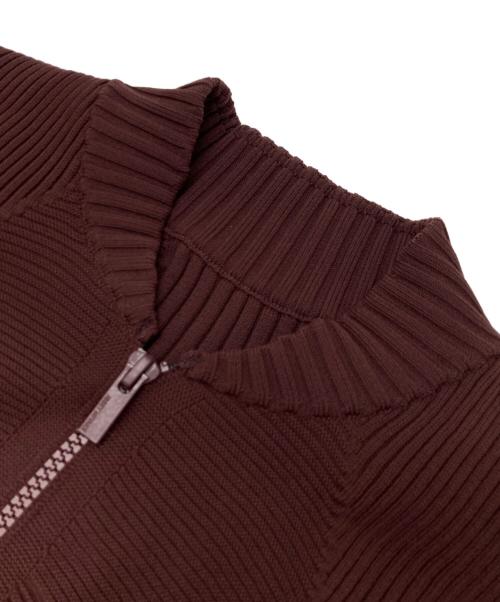 ISSEY MIYAKE（イッセイミヤケ）ISSEY MIYAKE (イッセイミヤケ) ジップアッププリーツブルゾン ブラウン サイズ:2の古着・服飾アイテム