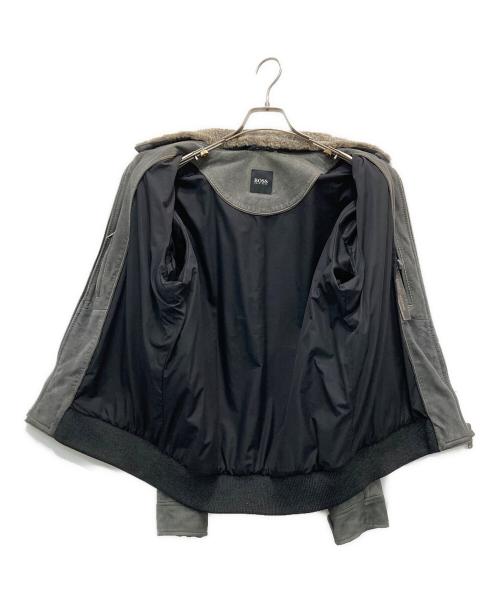 BOSS HUGO BOSS（ボス ヒューゴボス）BOSS HUGO BOSS (ボス ヒューゴボス) スウェードジャケット グレー サイズ:38Rの古着・服飾アイテム