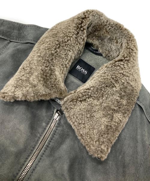 BOSS HUGO BOSS（ボス ヒューゴボス）BOSS HUGO BOSS (ボス ヒューゴボス) スウェードジャケット グレー サイズ:38Rの古着・服飾アイテム