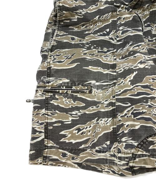 ISSUE TIGER STRIPE（イシュー タイガーストライプ）ISSUE TIGER STRIPE (イシュー タイガーストライプ) ハーフパンツ ブラウン×グレー サイズ:不明(実寸参照)の古着・服飾アイテム