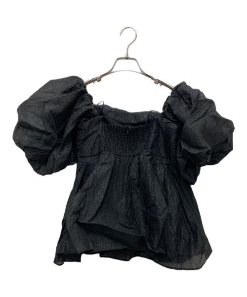 Lily Brown（リリーブラウン）Lily Brown (リリーブラウン) 3wayシアージャガードペプラムブラウス トップス ブラック サイズ:FREE 未使用品の古着・服飾アイテム