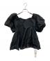 Lily Brown（リリーブラウン）の古着「3wayシアージャガードペプラムブラウス トップス」｜ブラック