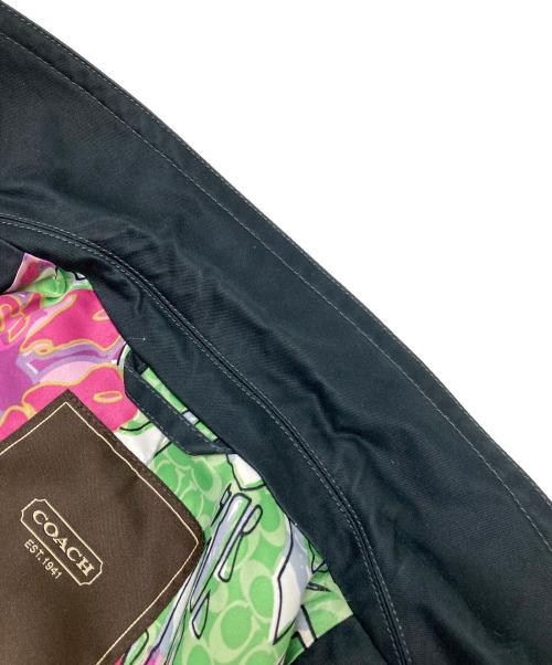 COACH（コーチ）COACH (コーチ) 裏地花柄ステンカラーコート ネイビー サイズ:XSの古着・服飾アイテム