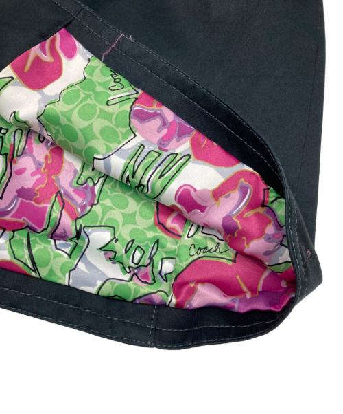 COACH（コーチ）COACH (コーチ) 裏地花柄ステンカラーコート ネイビー サイズ:XSの古着・服飾アイテム