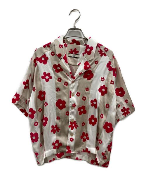 NON TOKYO（ノントーキョー）NON TOKYO (ノントーキョー) 開襟花柄シャツ ベージュ×ピンク サイズ:FREEの古着・服飾アイテム