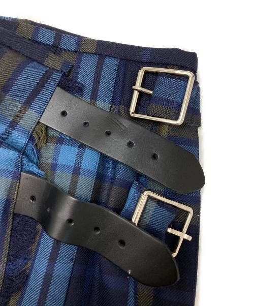 O'NEIL OF DUBLIN（オニールオブダブリン）O'NEIL OF DUBLIN (オニールオブダブリン) フロントプリーツ イージーキルトラップ スカート ブルー サイズ:36の古着・服飾アイテム