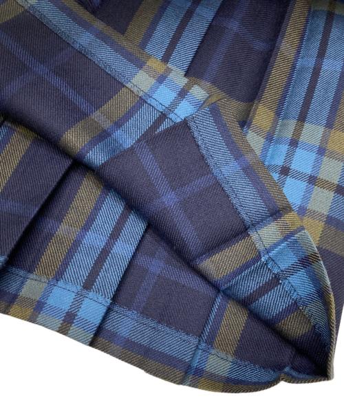 O'NEIL OF DUBLIN（オニールオブダブリン）O'NEIL OF DUBLIN (オニールオブダブリン) フロントプリーツ イージーキルトラップ スカート ブルー サイズ:36の古着・服飾アイテム