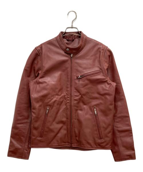studio03（スタジオ03）studio03 (スタジオ03) カウレザーシングルライダースジャケット レッド サイズ:38の古着・服飾アイテム