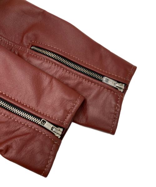 studio03（スタジオ03）studio03 (スタジオ03) カウレザーシングルライダースジャケット レッド サイズ:38の古着・服飾アイテム