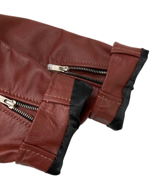 studio03（スタジオ03）studio03 (スタジオ03) カウレザーシングルライダースジャケット レッド サイズ:38の古着・服飾アイテム