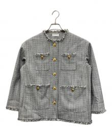 PLST（プラステ）の古着「ツイードメタルボタンジャケット」｜グレー