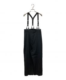 H BEAUTY&YOUTH（エイチ ビューティー&ユース）の古着「HIGH WAIST SUSPENDERS PANTS」｜ブラック