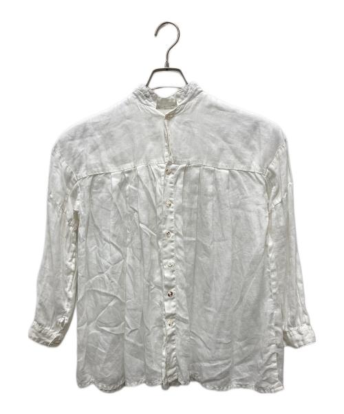 KAPITAL（キャピタル）KAPITAL (キャピタル) バンドカラーリネンシャツ ホワイトの古着・服飾アイテム