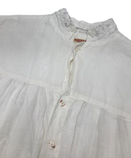 KAPITAL（キャピタル）KAPITAL (キャピタル) バンドカラーリネンシャツ ホワイトの古着・服飾アイテム