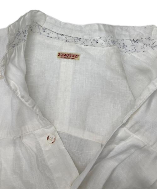 KAPITAL（キャピタル）KAPITAL (キャピタル) バンドカラーリネンシャツ ホワイトの古着・服飾アイテム