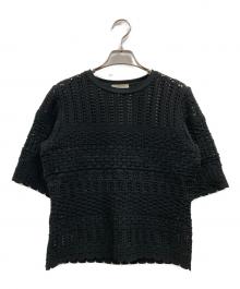 UNITED ARROWS（ユナイテッドアローズ）の古着「ショートスリーブ ニット」｜ブラック