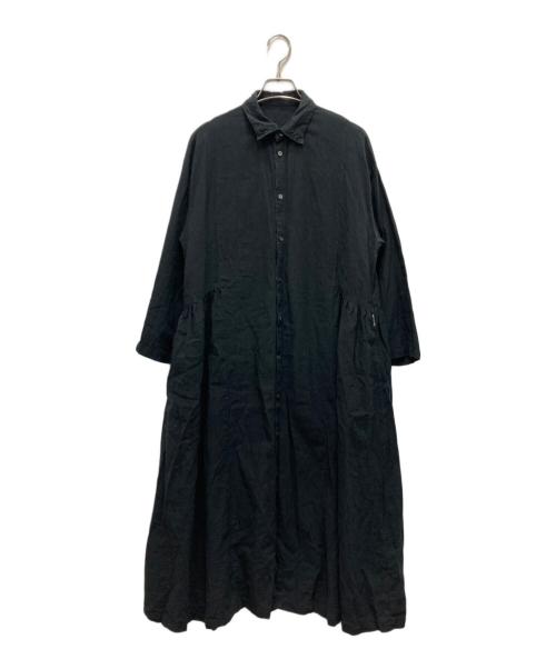 nest Robe（ネストローブ）nest Robe (ネストローブ) UpcycleLino 近江晒 サイドギャザー ブラック サイズ:FREEの古着・服飾アイテム