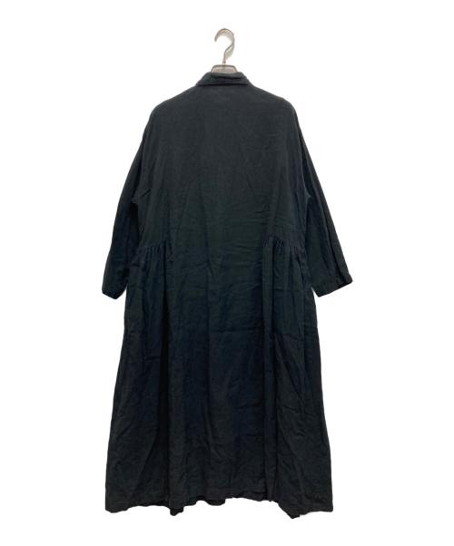 nest Robe（ネストローブ）nest Robe (ネストローブ) UpcycleLino 近江晒 サイドギャザー ブラック サイズ:FREEの古着・服飾アイテム
